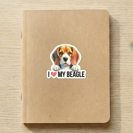 Ich liebe meinen Beagle-Hundeknochen Aufkleber