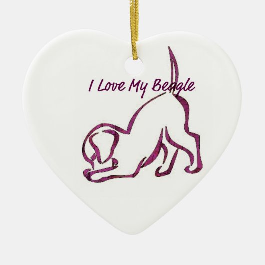 Ich Liebe meinen Beagle Keramikornament (Vorne)