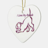 Ich Liebe meinen Beagle Keramikornament (Links)