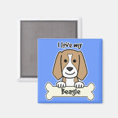 Ich Liebe meinen Beagle Magnet (Vorderseite/Rückseite)