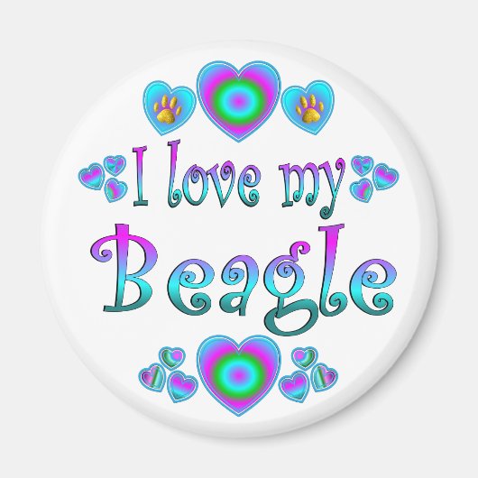 Ich Liebe meinen Beagle Magnet (Vorne)