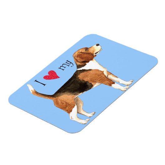 Ich Liebe meinen Beagle Magnet (Linke Seite)