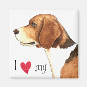 Ich Liebe meinen Beagle Magnet (Vorne)