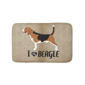 Ich Liebe meinen Beagle rustikal Badematte (Vorderseite)