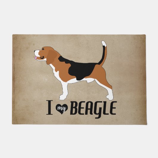 Ich Liebe meinen Beagle rustikal Fußmatte (Vorderseite)