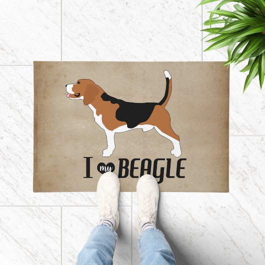 Ich Liebe meinen Beagle rustikal Fußmatte