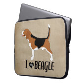 Ich Liebe meinen Beagle rustikal Laptopschutzhülle (Vorderseite Links)