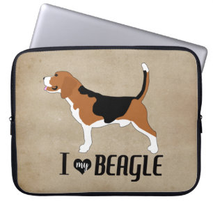 Ich Liebe meinen Beagle rustikal Laptopschutzhülle