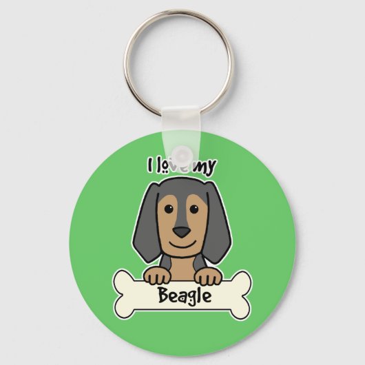 Ich Liebe meinen Beagle Schlüsselanhänger (Vorderseite)