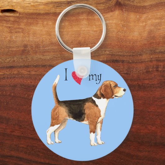 Ich Liebe meinen Beagle Schlüsselanhänger (Vorderseite)