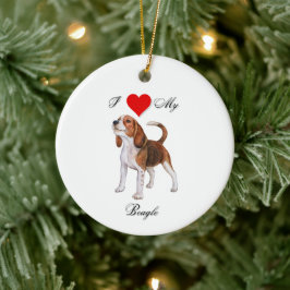 Ich Liebe meinen Beagle-Standard Keramik Ornament
