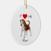 Ich Liebe meinen Beagle-Standard Keramik Ornament (Rechts)