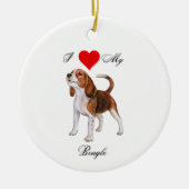 Ich Liebe meinen Beagle-Standard Keramik Ornament (Vorne)