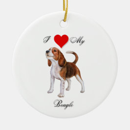 Ich Liebe meinen Beagle-Standard Keramik Ornament