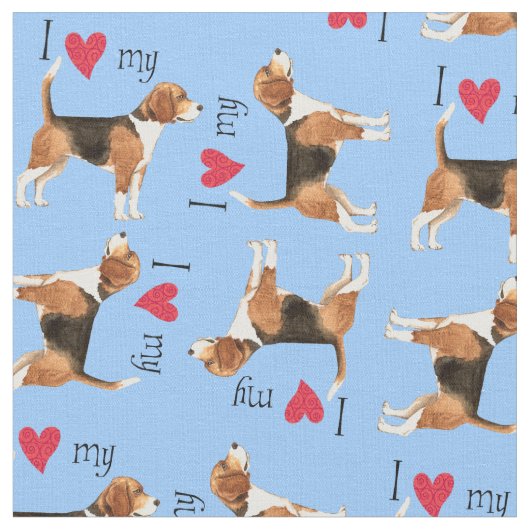 Ich Liebe meinen Beagle Stoff (Nahaufnahme)