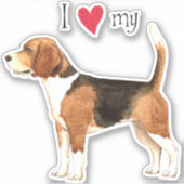 Ich Liebe meinen Beagle Vinyl Sticker (Vorderseite)