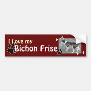 Ich Liebe meinen Bichon Frise Autoaufkleber