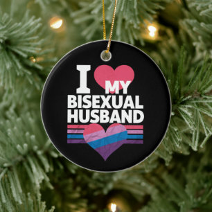 Ich liebe meinen bisexuellen Ehemann Bi Pride Bise Keramik Ornament