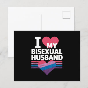 Ich liebe meinen bisexuellen Ehemann Bi Pride Bise Postkarte