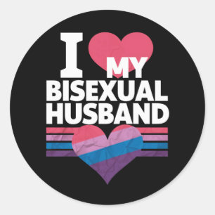 Ich liebe meinen bisexuellen Ehemann Bi Stolz Bise Runder Aufkleber