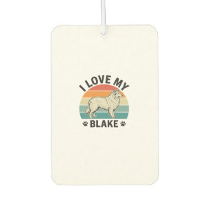 Ich liebe meinen Blake-Hund Retro-Gravurdesign_1 Autolufterfrischer