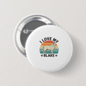 Ich liebe meinen Blake-Hund Retro-Gravurdesign_1 Button (Vorne & Hinten)