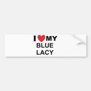 ich liebe meinen blauen Lacy Autoaufkleber