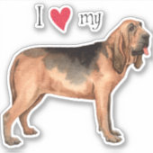 Ich Liebe meinen Bloodhound Vinyl Sticker (Vorderseite)