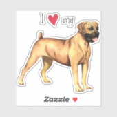 Ich Liebe meinen Boerboel Vinyl Sticker (Blatt)