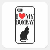 Ich Liebe meinen Bombay Cat Square Sticker (Vorderseite)