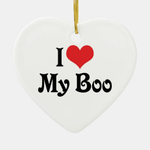 Ich liebe meinen Boo Keramik Ornament