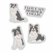 Ich liebe meinen Border Collie Sticker Set (Vorderseite)