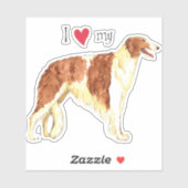 Ich Liebe meinen Borzoi Vinyl Sticker (Blatt)