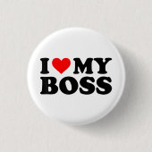 Ich Liebe meinen Boss Funny Red Heart Boss Ich hör Button (Vorderseite)
