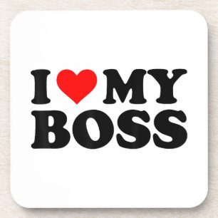 Ich Liebe meinen Boss Funny Red Heart Boss Ich hör Getränkeuntersetzer