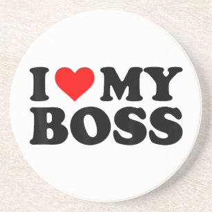 Ich Liebe meinen Boss Funny Red Heart Boss Ich hör Getränkeuntersetzer