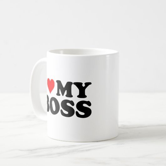 Ich Liebe meinen Boss Funny Red Heart Boss Ich hör Kaffeetasse (Vorderseite Links)