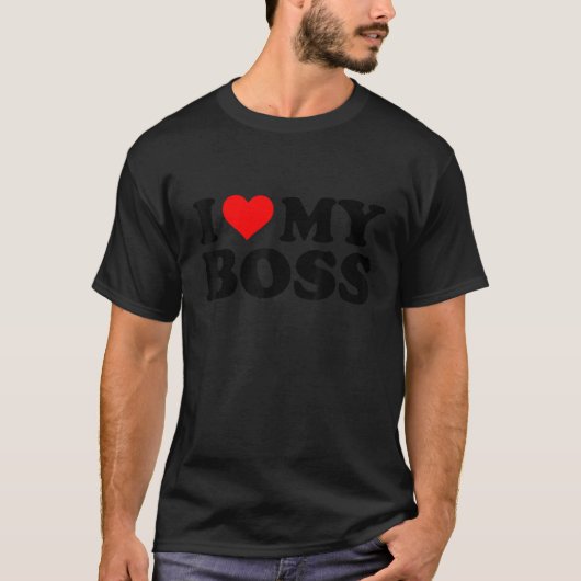 Ich Liebe meinen Boss Funny Red Heart Boss Ich hör T-Shirt (Vorderseite)