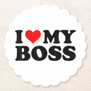 Ich Liebe meinen Boss Funny Red Heart Boss Ich hör Untersetzer