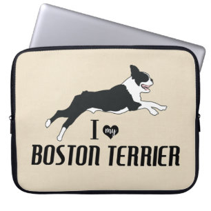 Ich Liebe meinen Boston Terrier Dog   Laptopschutzhülle