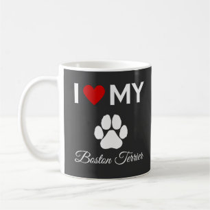 Ich Liebe meinen Boston Terrier Hundestext Kaffeetasse