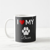 Ich Liebe meinen Boxer Hund individuelle Name Kaffeetasse (Links)