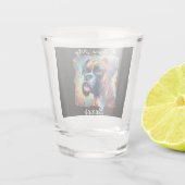 Ich Liebe meinen Boxer Pop Art Dog Malerei Schnapsglas (Rückseite)