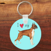 Ich Liebe meinen Boxer Schlüsselanhänger (Vorderseite)