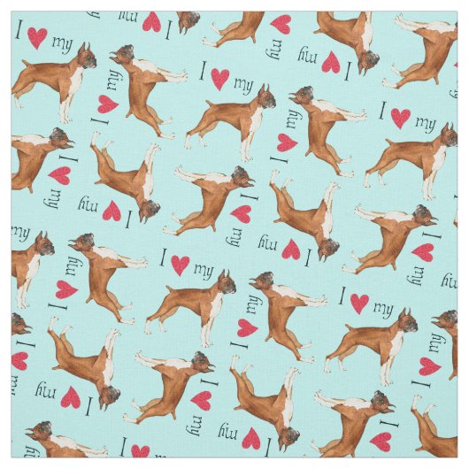 Ich Liebe meinen Boxer Stoff (Muster)