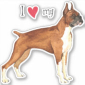 Ich Liebe meinen Boxer Vinyl Sticker (Vorderseite)
