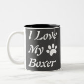 Ich Liebe meinen Boxer Zweifarbige Tasse (Links)