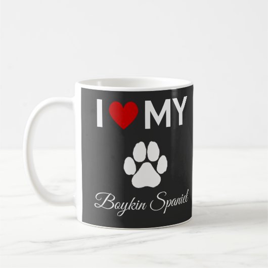 Ich Liebe meinen Boykin Spanierhund Sondertext Kaffeetasse (Links)