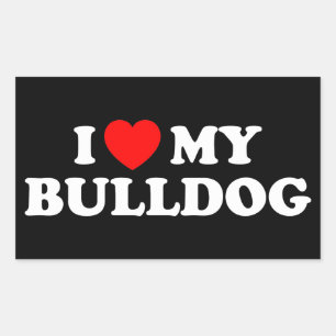 Ich Liebe meinen Bulldogsticker Rechteckiger Aufkleber