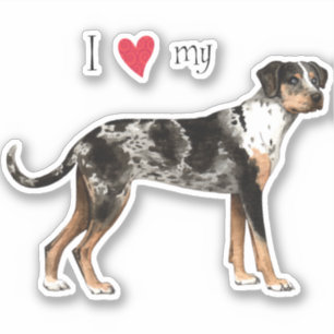 Ich Liebe meinen Catahoula Leopard Dog Vinyl Stick Aufkleber